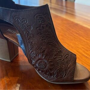 Brand New Leather tooled heels